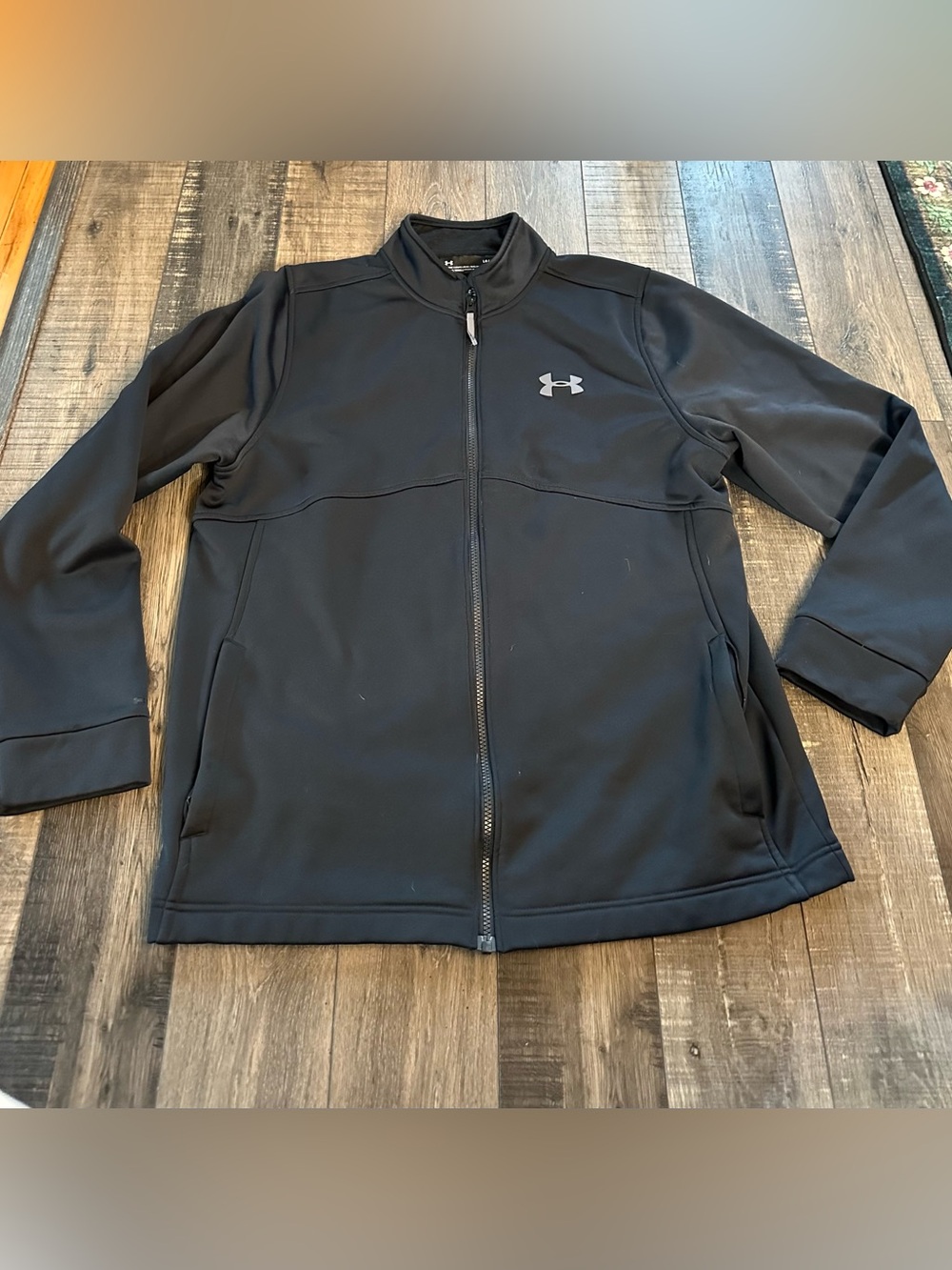 Under Armour ColdGear Jacket Mens Large Black Full Zip Fitted